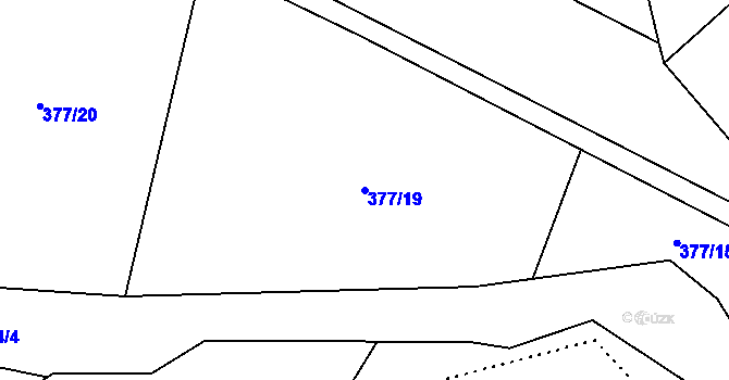 Parcela st. 377/19 v KÚ Mladeč, Katastrální mapa