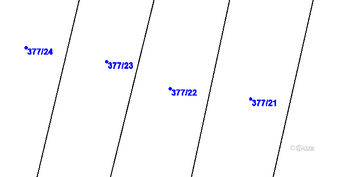 Parcela st. 377/22 v KÚ Mladeč, Katastrální mapa