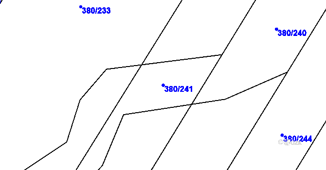 Parcela st. 380/241 v KÚ Mladeč, Katastrální mapa