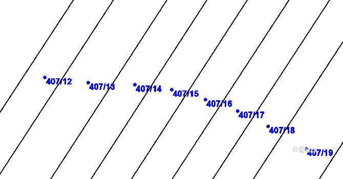 Parcela st. 407/15 v KÚ Mladeč, Katastrální mapa