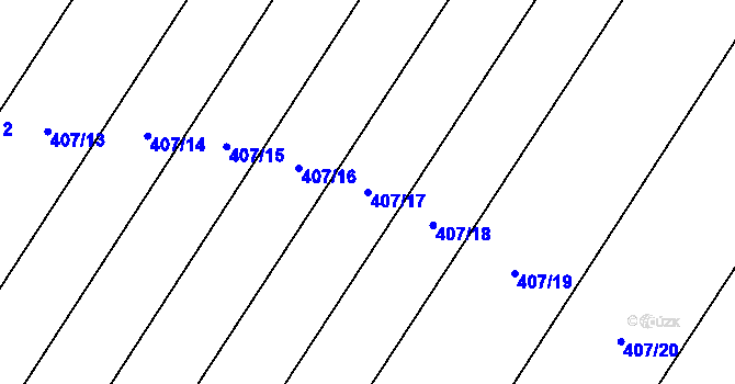 Parcela st. 407/17 v KÚ Mladeč, Katastrální mapa