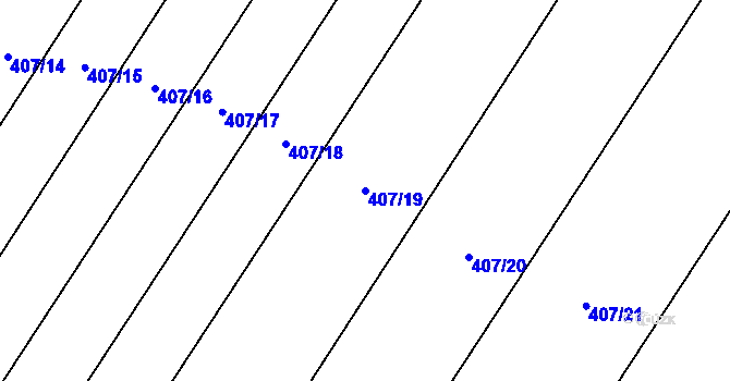 Parcela st. 407/19 v KÚ Mladeč, Katastrální mapa