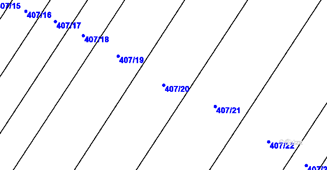 Parcela st. 407/20 v KÚ Mladeč, Katastrální mapa