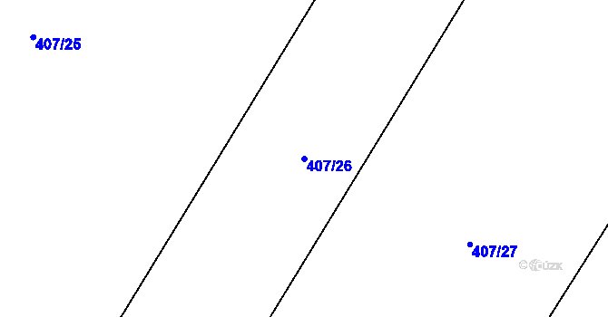 Parcela st. 407/26 v KÚ Mladeč, Katastrální mapa