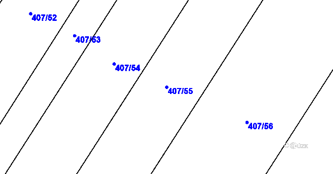 Parcela st. 407/55 v KÚ Mladeč, Katastrální mapa