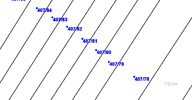 Parcela st. 407/80 v KÚ Mladeč, Katastrální mapa