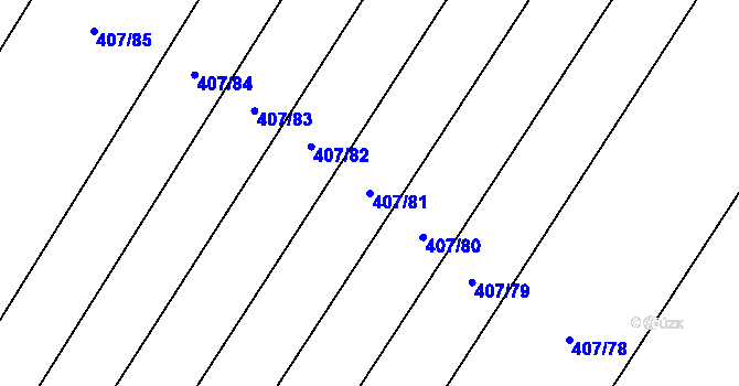 Parcela st. 407/81 v KÚ Mladeč, Katastrální mapa