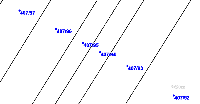 Parcela st. 407/94 v KÚ Mladeč, Katastrální mapa