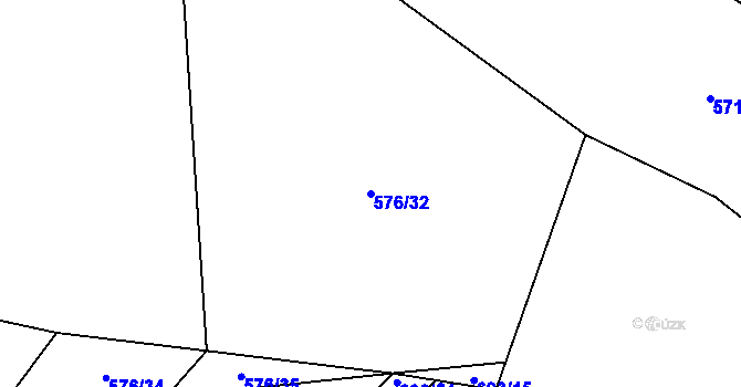 Parcela st. 576/32 v KÚ Mladeč, Katastrální mapa