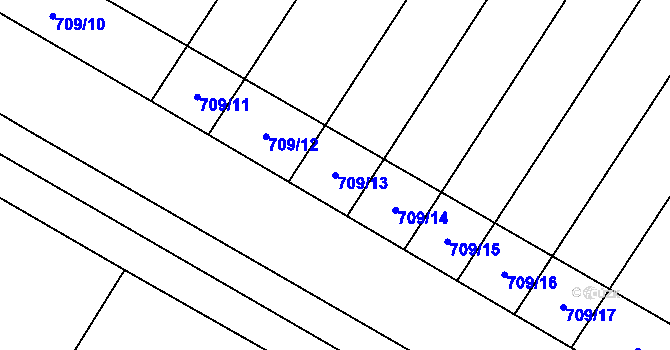 Parcela st. 709/13 v KÚ Mladeč, Katastrální mapa