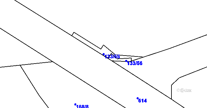 Parcela st. 133/55 v KÚ Mladeč, Katastrální mapa