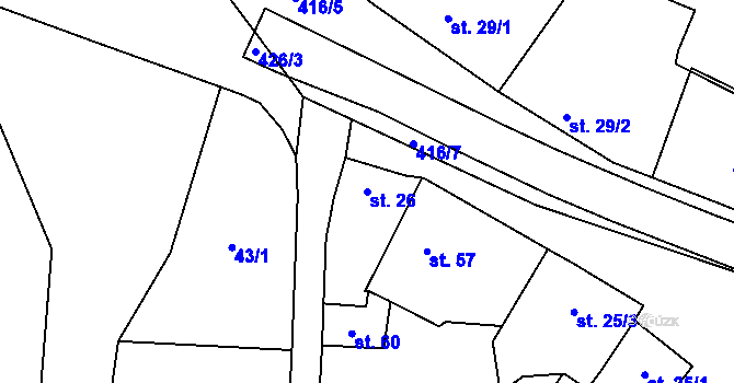 Parcela st. 26 v KÚ Sobáčov, Katastrální mapa
