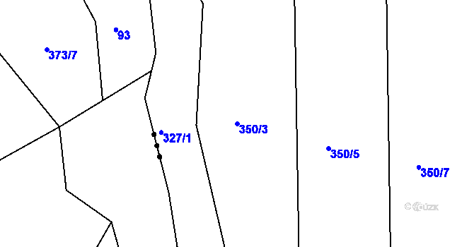 Parcela st. 350/3 v KÚ Sobáčov, Katastrální mapa