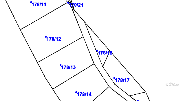 Parcela st. 178/15 v KÚ Sobáčov, Katastrální mapa