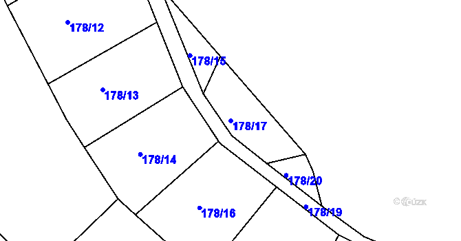 Parcela st. 178/17 v KÚ Sobáčov, Katastrální mapa