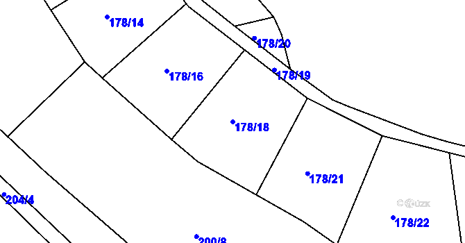 Parcela st. 178/18 v KÚ Sobáčov, Katastrální mapa