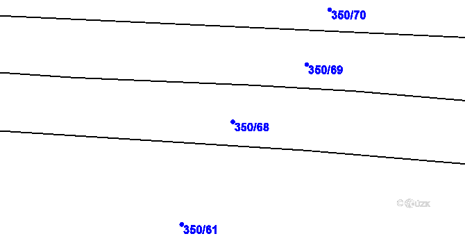Parcela st. 350/68 v KÚ Sobáčov, Katastrální mapa