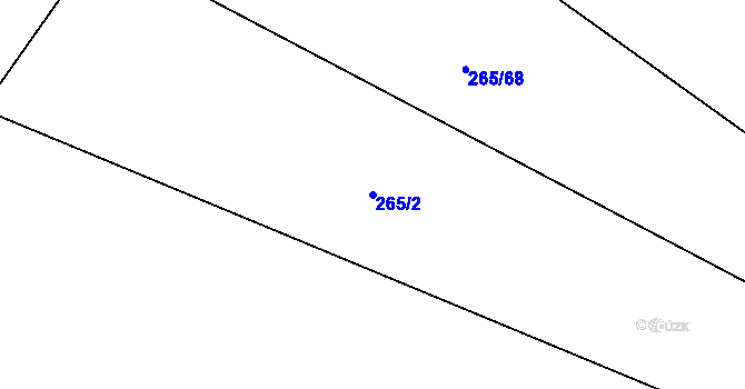 Parcela st. 265/2 v KÚ Hubojedy, Katastrální mapa