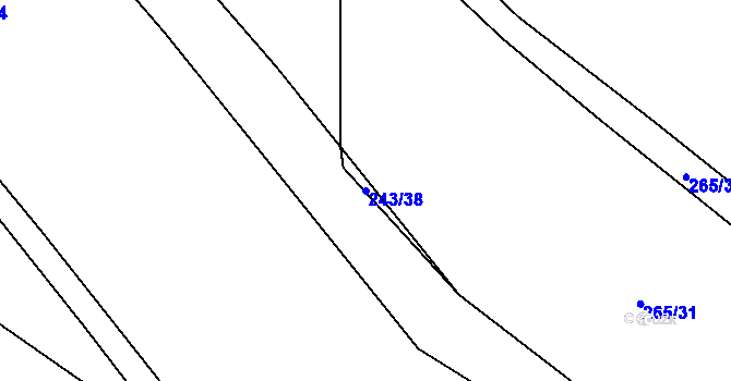 Parcela st. 243/38 v KÚ Hubojedy, Katastrální mapa