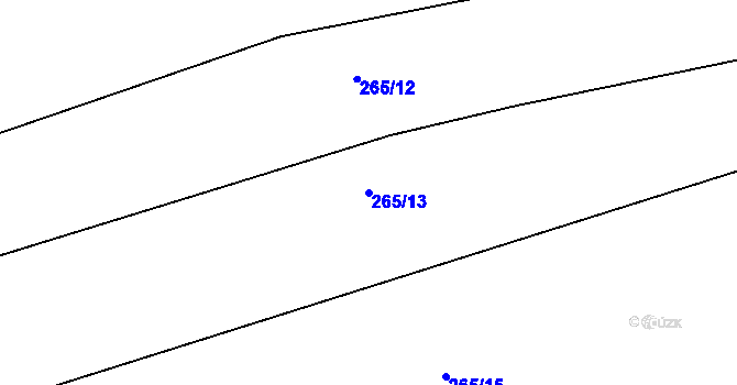 Parcela st. 265/13 v KÚ Hubojedy, Katastrální mapa