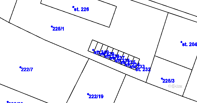 Parcela st. 239 v KÚ Mladějov v Čechách, Katastrální mapa