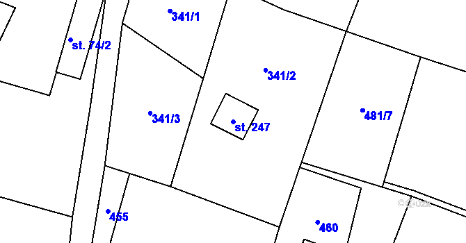 Parcela st. 247 v KÚ Mladějov v Čechách, Katastrální mapa