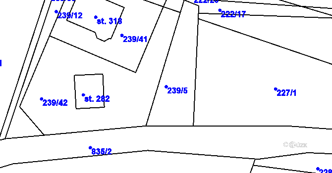 Parcela st. 239/5 v KÚ Mladějov v Čechách, Katastrální mapa