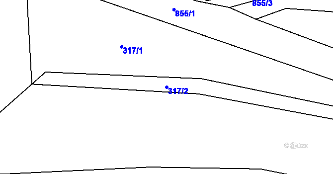 Parcela st. 317/2 v KÚ Mladějov v Čechách, Katastrální mapa