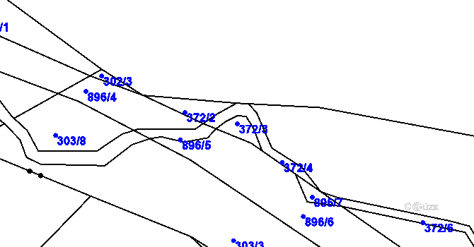 Parcela st. 372/3 v KÚ Mladějov v Čechách, Katastrální mapa