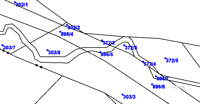 Parcela st. 896/5 v KÚ Mladějov v Čechách, Katastrální mapa
