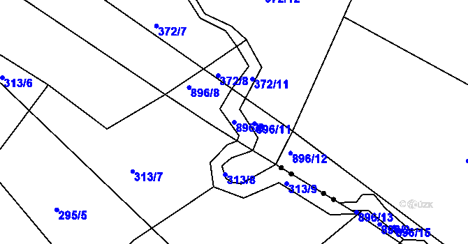Parcela st. 896/9 v KÚ Mladějov v Čechách, Katastrální mapa