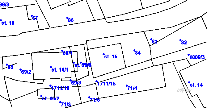 Parcela st. 15 v KÚ Mladějov na Moravě, Katastrální mapa