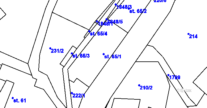Parcela st. 65/1 v KÚ Mladějov na Moravě, Katastrální mapa