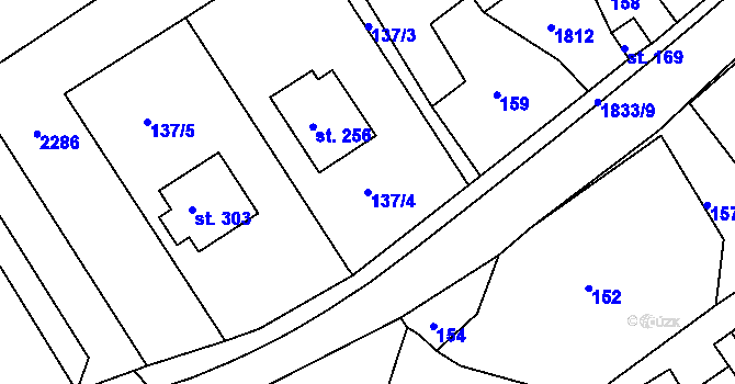 Parcela st. 137/4 v KÚ Mladějov na Moravě, Katastrální mapa