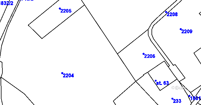 Parcela st. 227/1 v KÚ Mladějov na Moravě, Katastrální mapa
