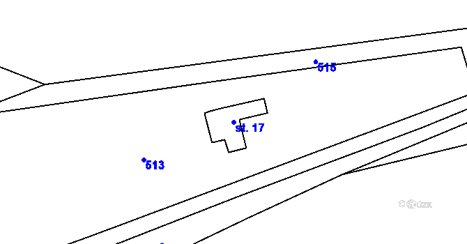 Parcela st. 17 v KÚ Sedliště u Mladějovic, Katastrální mapa