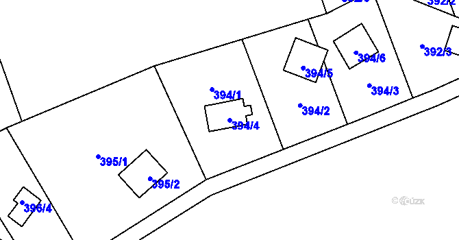 Parcela st. 394/4 v KÚ Řídeč, Katastrální mapa