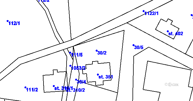 Parcela st. 30/2 v KÚ Mladkov, Katastrální mapa