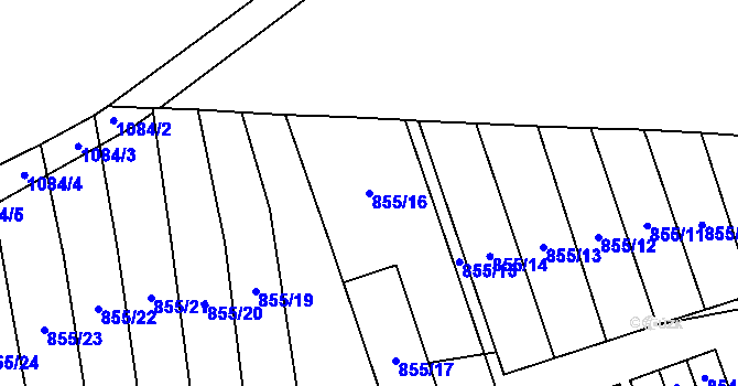 Parcela st. 855/16 v KÚ Mladkov, Katastrální mapa