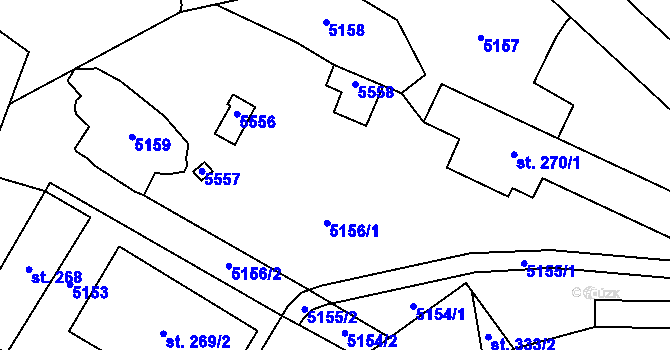 Parcela st. 5156 v KÚ Mladkov, Katastrální mapa