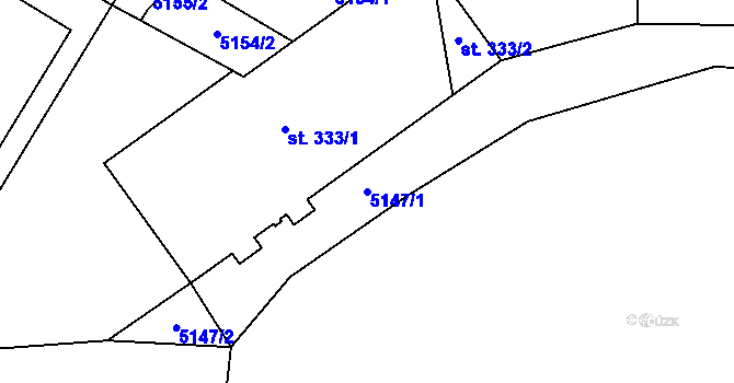 Parcela st. 5147/1 v KÚ Mladkov, Katastrální mapa