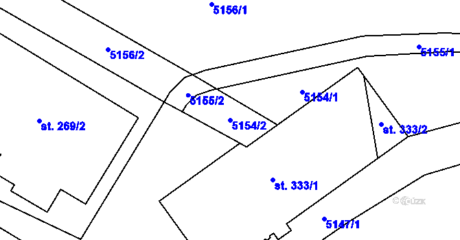 Parcela st. 5154/2 v KÚ Mladkov, Katastrální mapa
