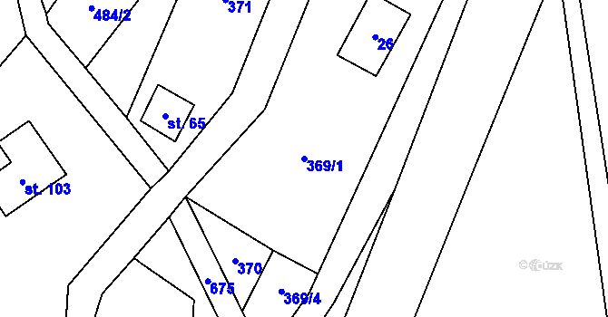 Parcela st. 369/1 v KÚ Petrovičky u Mladkova, Katastrální mapa
