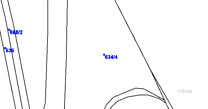 Parcela st. 634/4 v KÚ Petrovičky u Mladkova, Katastrální mapa