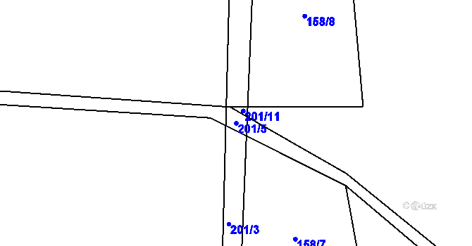 Parcela st. 201/5 v KÚ Petrovičky u Mladkova, Katastrální mapa