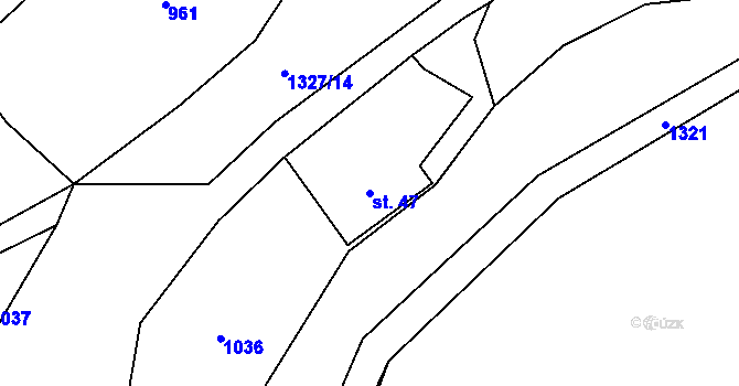 Parcela st. 47 v KÚ Mladoňov u Oskavy, Katastrální mapa