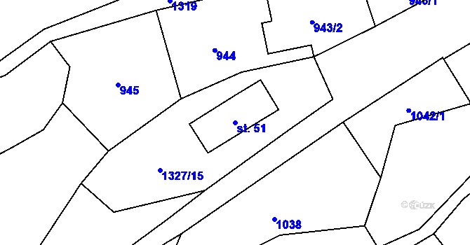 Parcela st. 51 v KÚ Mladoňov u Oskavy, Katastrální mapa
