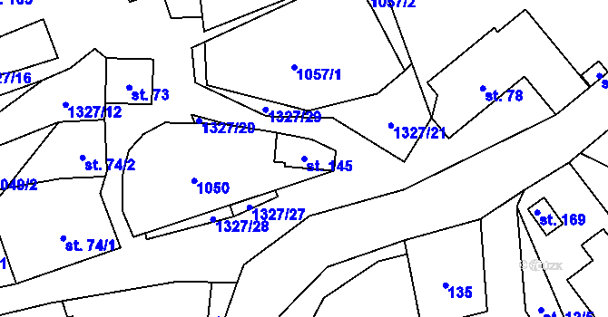 Parcela st. 145 v KÚ Mladoňov u Oskavy, Katastrální mapa