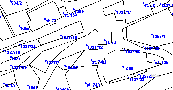 Parcela st. 1327/12 v KÚ Mladoňov u Oskavy, Katastrální mapa