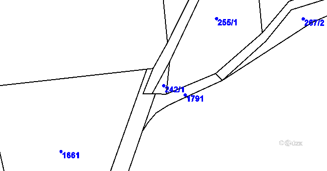 Parcela st. 242/1 v KÚ Deblov, Katastrální mapa